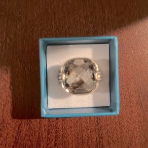 Brighton silver ring with silver stone